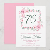 Elegante 70ste verjaardag uitnodigingen Floral Pin (Voorkant / Achterkant)