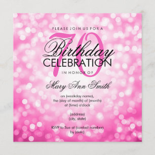 Elegante 70ste Verjaardagsfeestje Roze Glitter Lig Kaart