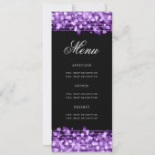 Elegante 70ste verjaardagsfeestmenu paars kaart (Achterkant)
