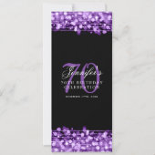 Elegante 70ste verjaardagsfeestmenu paars kaart (Voorkant)