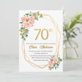 Elegante 70ste verjaardagsviering waterverf glitte kaart (Staand voorkant)