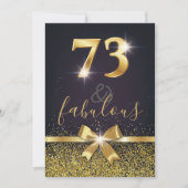 Elegante 73 & Verbluffend Gouden Glitter 73e Verja Kaart (Voorkant)