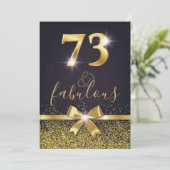 Elegante 73 & Verbluffend Gouden Glitter 73e Verja Kaart (Staand voorkant)