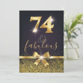 Elegante 74 & Fabulous Gold Glitter 74e verjaardag Kaart (Staand voorkant)