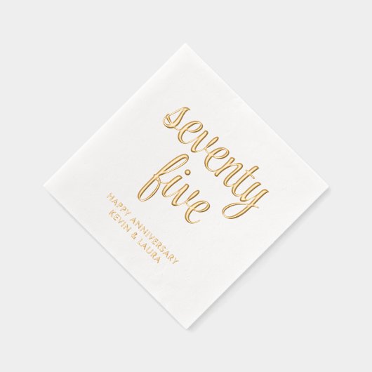 Elegante 75e bruiloft Jubileum Gold Foil servetten (Rechts)