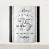 Elegante 75e diamanten bruiloft jubileum wandtapij wandkleed (Voorkant)