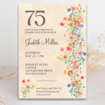 Elegante 75e verjaardag – Bloemig feestdesign