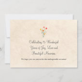 Elegante 75e verjaardag - Floral Party Design Kaart (Achterkant)