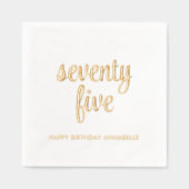 Elegante 75e verjaardag Modern Gold Foil servetten (Voorkant)