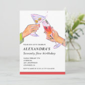 Elegante 75e verjaardag uitnodigingen Cocktail Par (Staand voorkant)