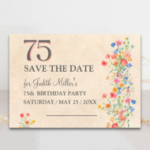 Elegante 75e verjaardag – Wildflower ontwerp