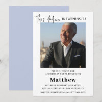 Elegante 75e verjaardagsuitnodigingen Mannen Foto