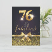 Elegante 76 & Fabulous Gold Glitter 76e verjaardag Kaart (Staand voorkant)