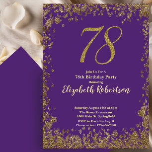 Elegante 78e Paarse Gouden Verjaardag Kaart
