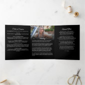 Elegante 7-foto begrafenis / gedenkteken drieluik programma (Binnen)