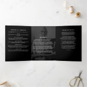 Elegante 7-foto begrafenis / gedenkteken drieluik programma (Binnen)