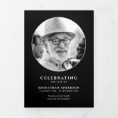 Elegante 7-foto begrafenis / gedenkteken drieluik programma (Cover)