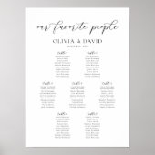 Elegante 7 Tafels Onze favoriete Mensen Zittabel Poster (Voorkant)