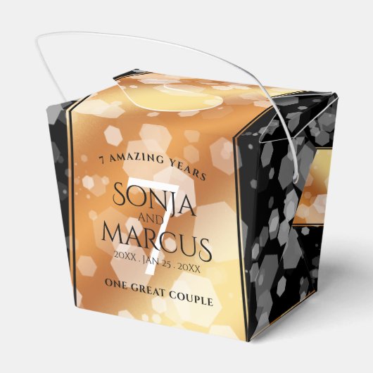 Elegante 7e koperen huwelijksverjaardag bedankdoosjes (Achterkant)