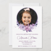 Elegante 7e verjaardag uitnodiging Foto Elegant (Voorkant)