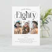 Elegante 803 foto collage 80ste verjaardag kaart (Staand voorkant)