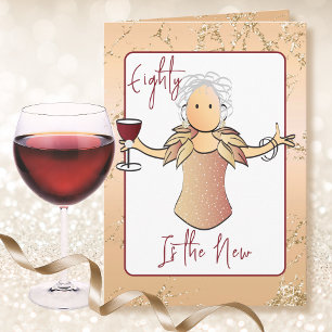 Elegante 80 en Fabulous Cartoon Roos Gouden Verjaa Kaart