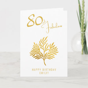 Elegante 80 en Fabulous Gouden Takken 80ste Verjaa Kaart