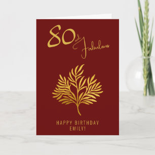 Elegante 80 en Fabulous Gouden Takken 80ste Verjaa Kaart