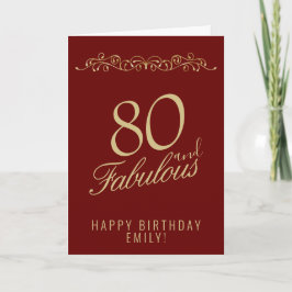 Elegante 80 en Fabulous Ornament 80ste Verjaardag Kaart
