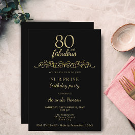 Elegante 80 en Fabulous Ornament 80ste verjaardag Kaart