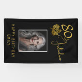 Elegante 80 en Fabulous Twigs 80e verjaardag foto Spandoek (Horizontaal)