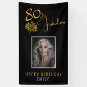 Elegante 80 en Fabulous Twigs 80e verjaardag foto Spandoek (Verticaal)