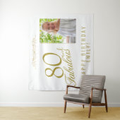 Elegante 80 en Fabulous Verjaardag Foto Achtergron Wandkleed (In situ)