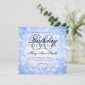 Elegante 80e verjaardag Blue Winter Wonderland Kaart (Staand voorkant)