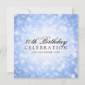 Elegante 80e verjaardag Blue Winter Wonderland Kaart (Achterkant)