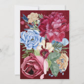 Elegante 80e verjaardag - Bourgondische bloemontwe Kaart (Achterkant)