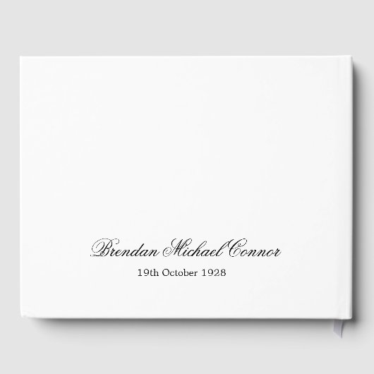 Elegante 80e verjaardag foto & Monogram gastenboek (Achterkant)