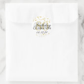 Elegante 80e verjaardag Gouden folie Glitter Light Ronde Sticker (Tas)
