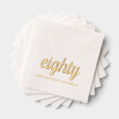 Elegante 80e verjaardag moderne gouden folie serve folie servetten (Insitu (Gestapeld))