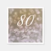 Elegante 80e verjaardag servetten voor haar (Voorkant)