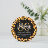 Elegante 80e verjaardag Sparkling Lights Gold Kaart (Staand voorkant)