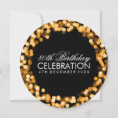 Elegante 80e verjaardag Sparkling Lights Gold Kaart (Achterkant)
