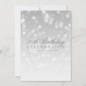 Elegante 80e verjaardag Zilveren Bokeh Sparkle Lig Kaart (Achterkant)