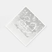 Elegante 80e verjaardag Zilveren Bokeh Sparkle Lig Servet (Hoek)