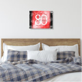 Elegante 80ste robijn bruiloftsjubileum viering canvas afdruk (Insitu (Slaapkamer))