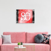 Elegante 80ste robijn bruiloftsjubileum viering canvas afdruk (Insitu (Woonkamer))