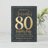 Elegante 80ste verjaardag Folie Kaart (Staand voorkant)