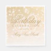 Elegante 80ste verjaardag Gold Bokeh Sparkle Light Servet (Voorkant)