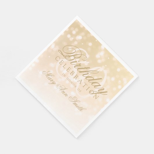 Elegante 80ste verjaardag Gold Bokeh Sparkle Light Servet (Hoek)