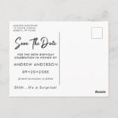 Elegante 80ste verjaardag Goud en Zwart Save The D Briefkaart (Achterkant)